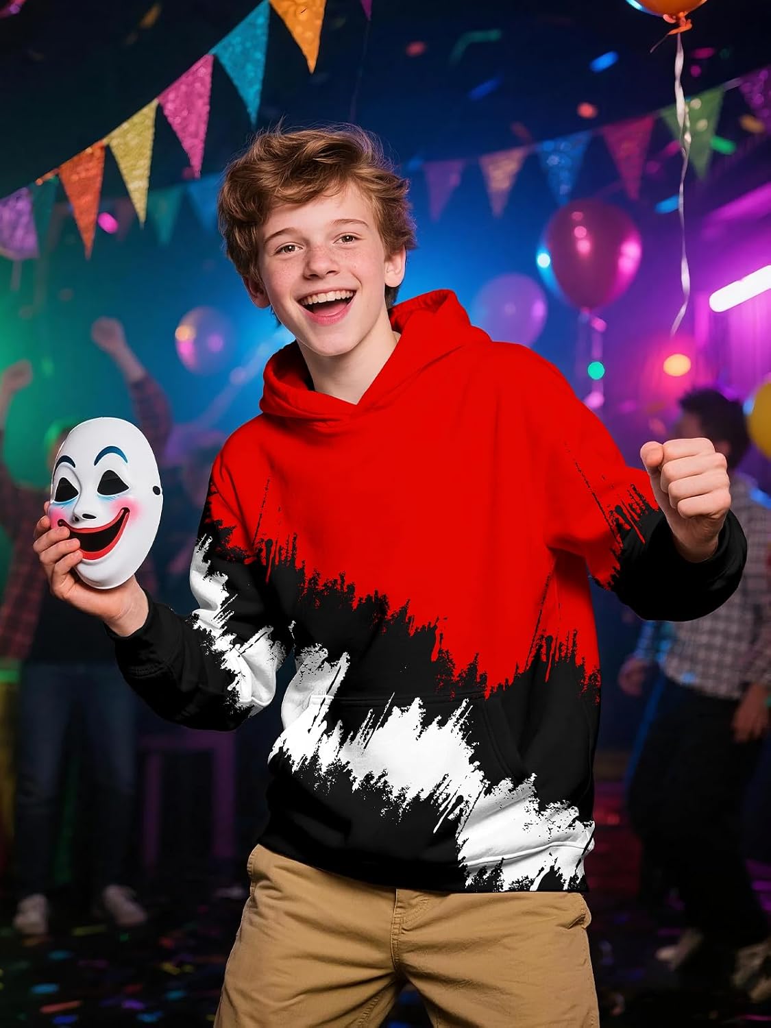 Boys Graphic Hoodie Sweatshirt, Kids 3D Pullover Cool Christmas Theme, Teen Boy Gift, 6-16 years