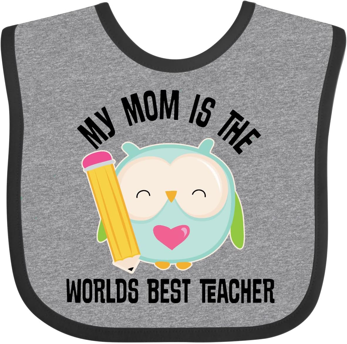 inktastic Teacher Mom School Owl Baby Bib