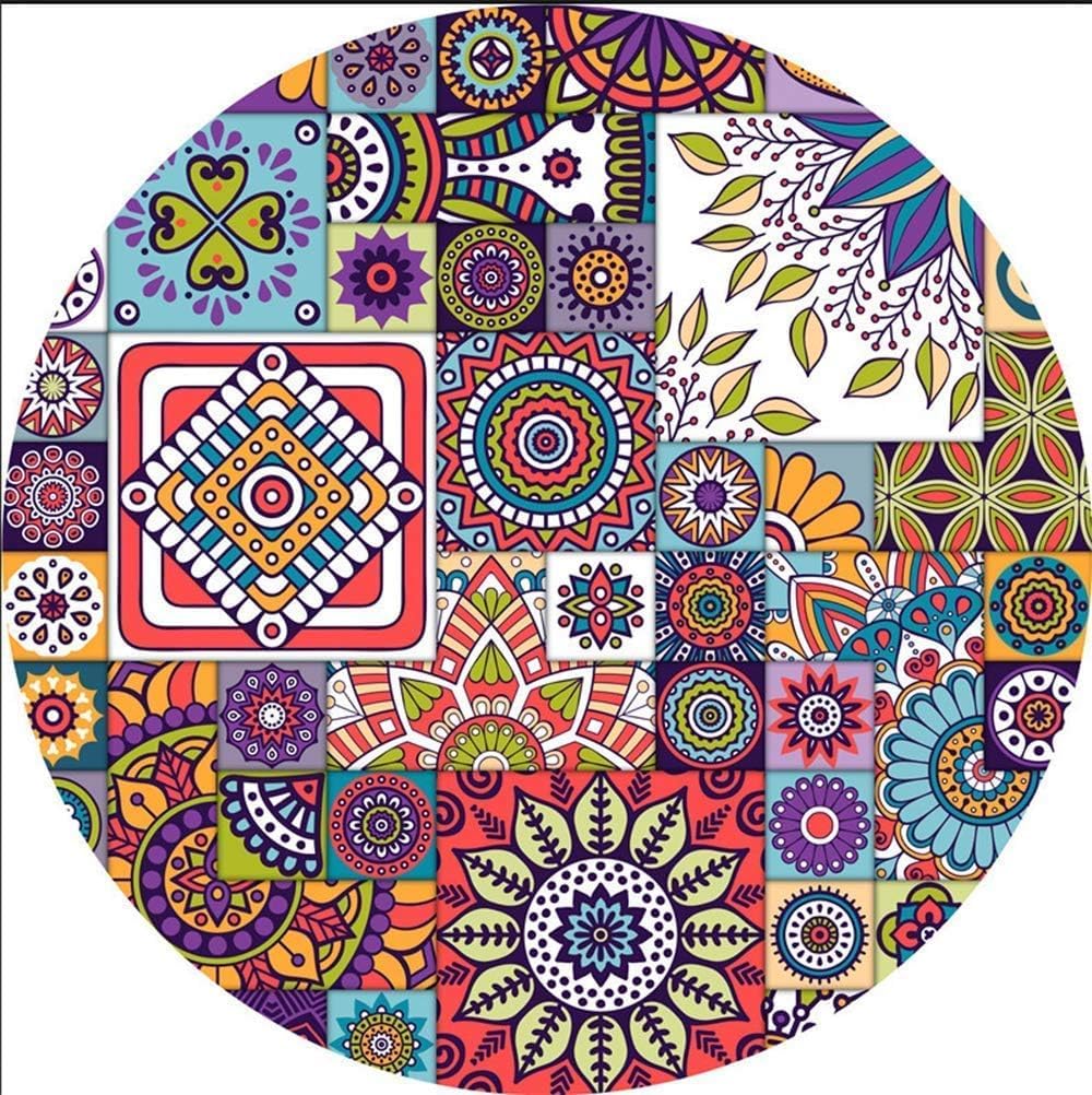 Tapis de sol antidérapant rond en vinyle pour salon et salle de bain