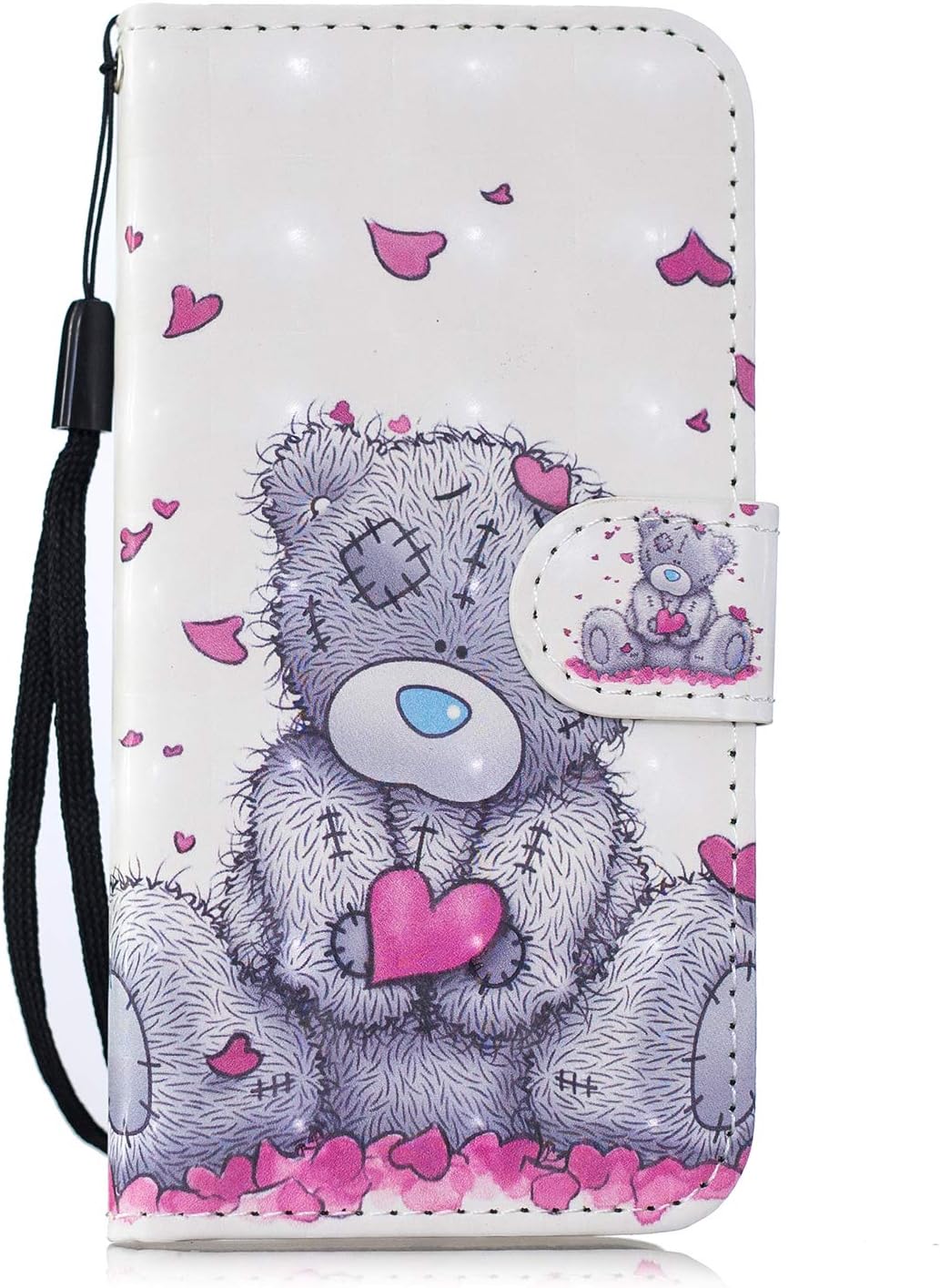 HuzhideNokia 1.3 Phone Case, Shockproof Wallet 3D Art PU Leather Case Flip Folio with Magnetic Closure Stand Card Holder Soft TPU Bumper Slim Protective Shell for Nokia 1.3 Phone Cover - Bear