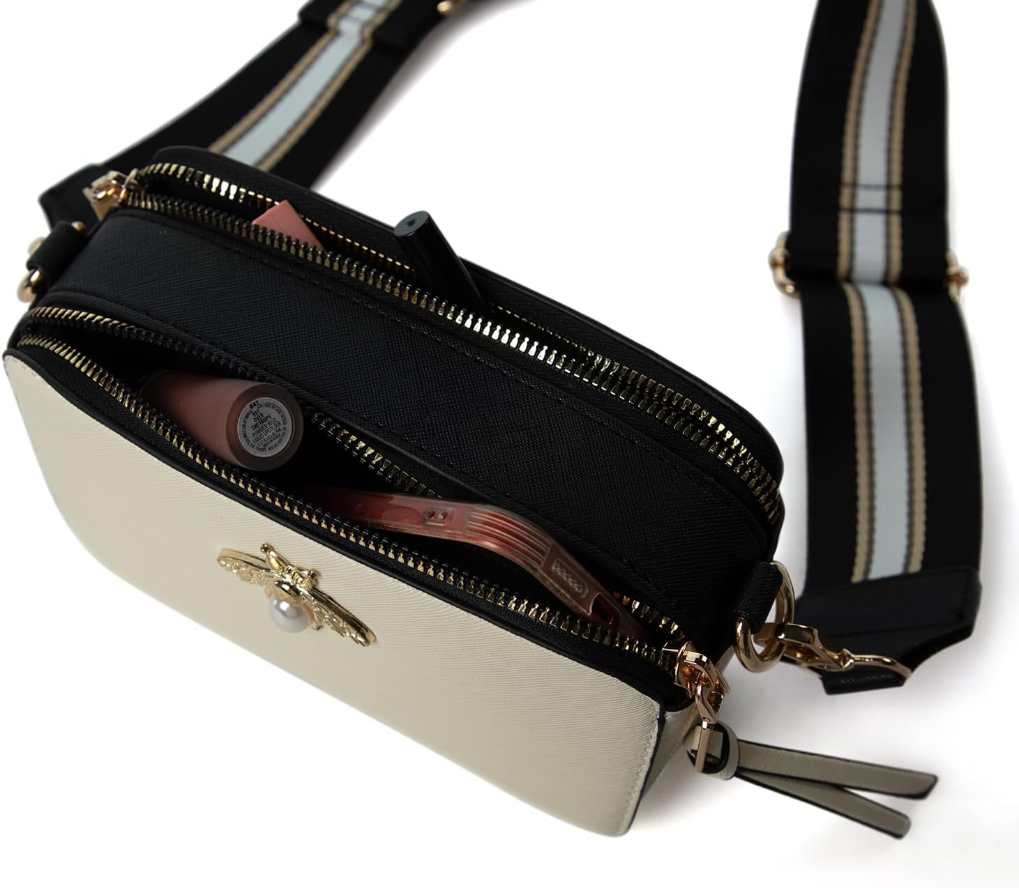 Bee Purse Camera Crossbody Bags for Women Trendy Small Snapshot Bag Wide Strap Leather Shoulder Clutch Handbags - Image 6