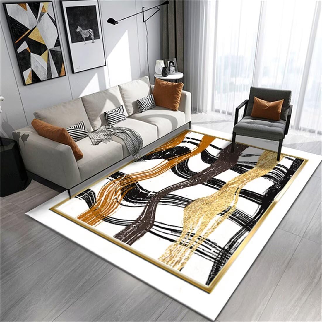Texture de ligne de couleur moderne tapis de salon haut de gamme 80x160cm confortable