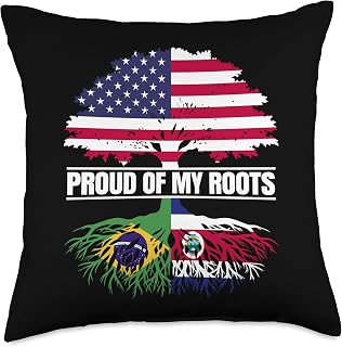 Brazil Costa Rica Proud of my Roots Brazilian Costa Rican Throw Pillow