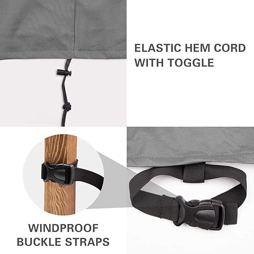 Miniatura 4 de Vailge Fundas para sillas de respaldo alto para exteriores, fundas impermeables para sillas de patio, 600D, resistentes al viento, fundas para