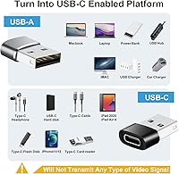 Vista 4 de Paquete de 8 adaptadores USBC a USB, adaptador USB a USB C, adaptador USB-A tipo C macho hembra OTG, juego de adaptadores USBA USBC para iPhone 17