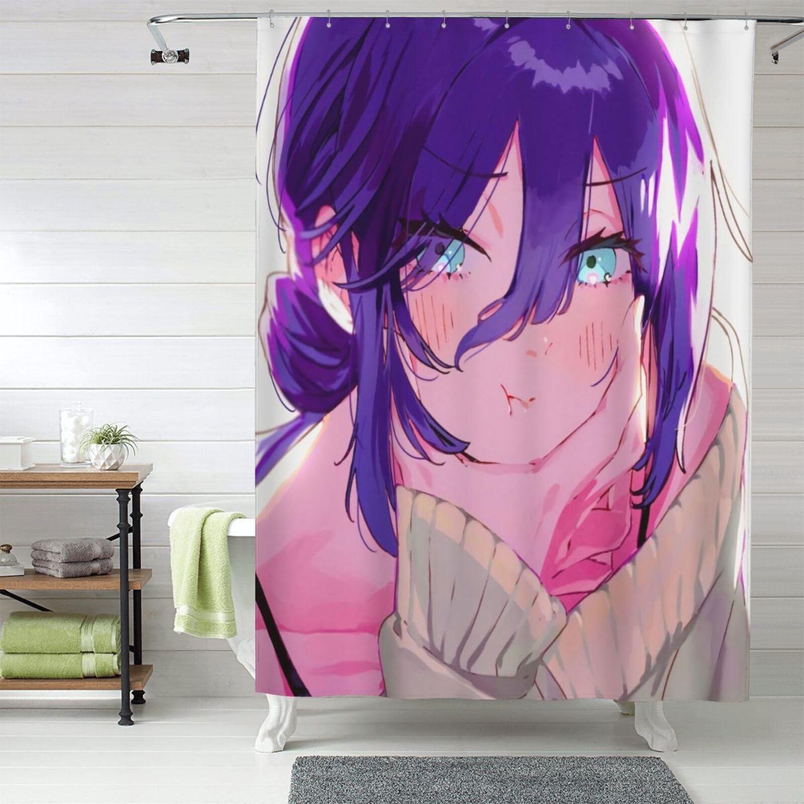 ❄✨♦シャワーカーテン ❤❄✨入手困難☆☆☆☆ Amazon｜シャワーカーテン チェンソーマン レゼ おしゃれ 防水 防カビ