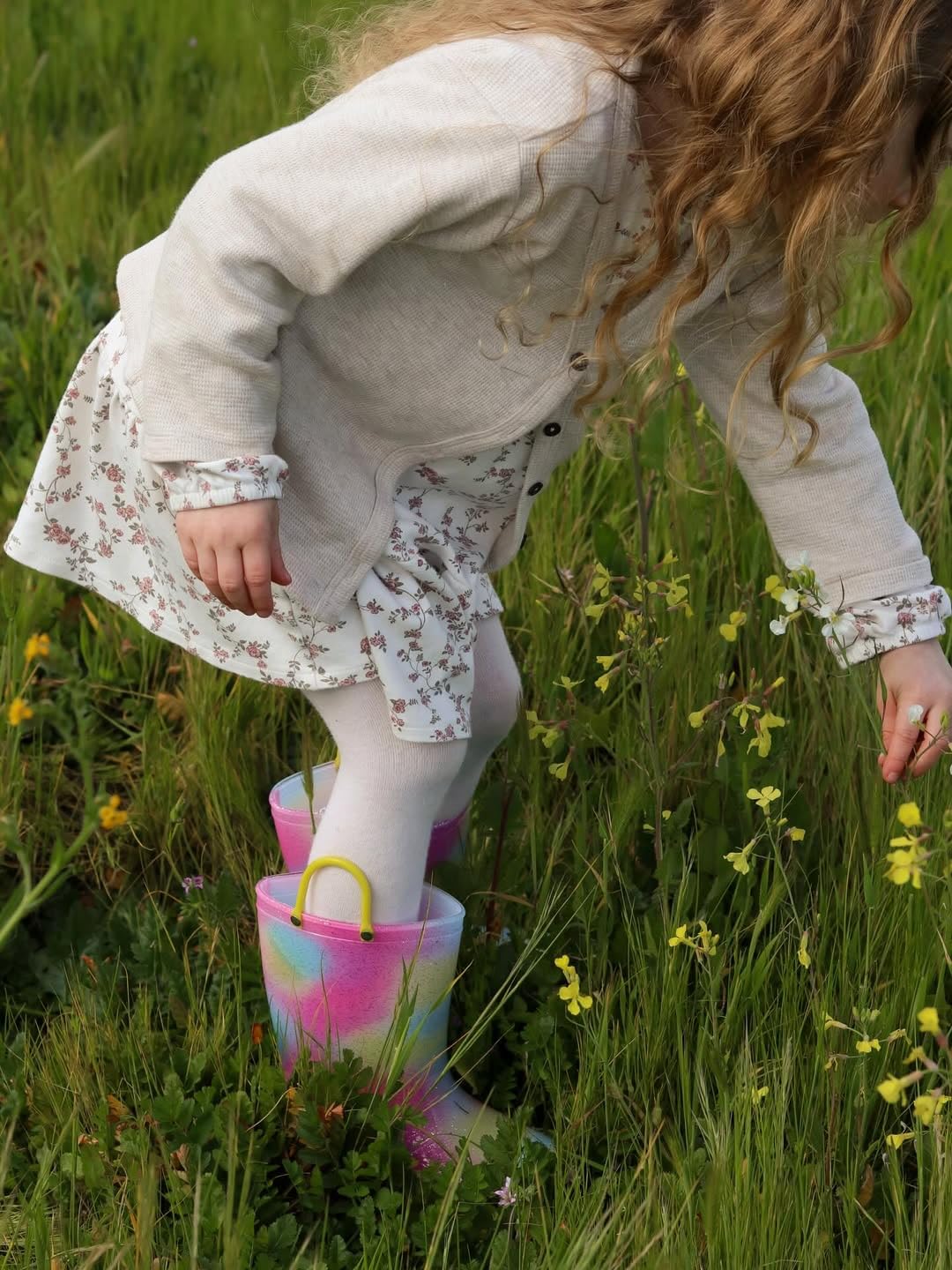 FUNCOO PLUS Stivali da pioggia per bambini e bambine, impermeabili, con manici