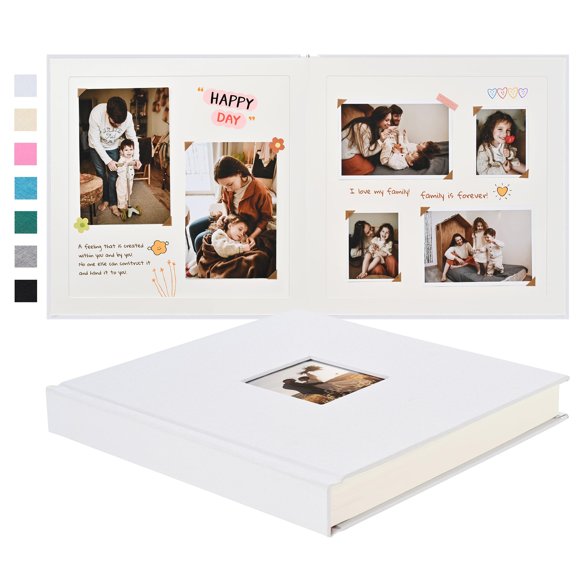 Album de scrapbooking Pssoss en lin blanc, le cadeau d'anniversaire et de mariage idéal