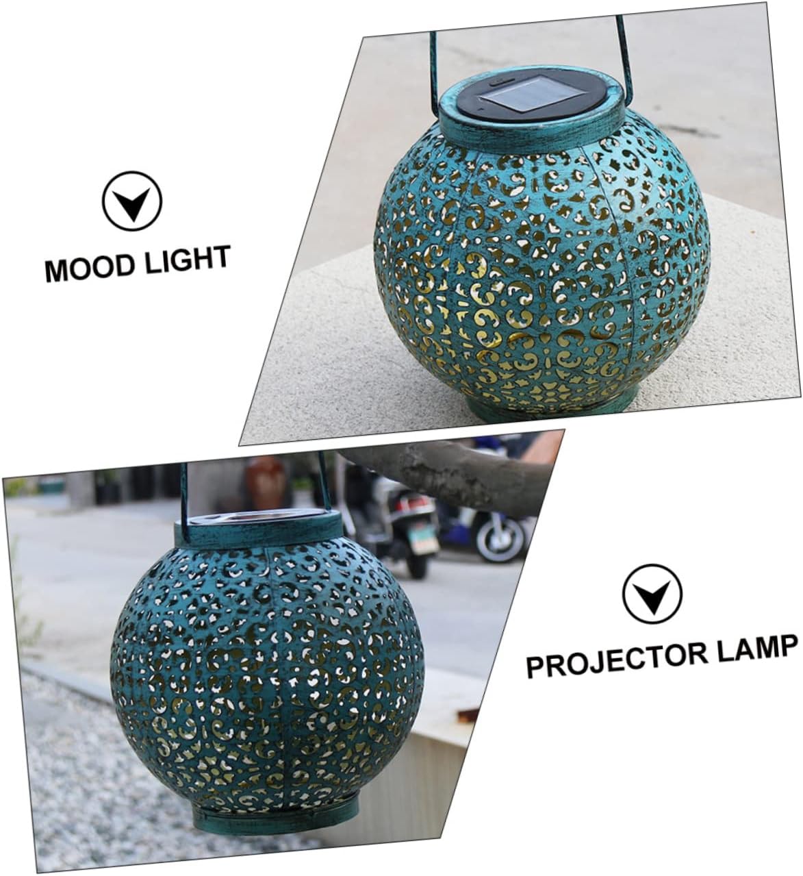 DOITOOL 2pcs Solar Projection Lamp Led Solar Iron Art Hollow Garden Projector Light for Outdoor Decoration Unique Atmosphere Creation for Yards Pathways and Parties