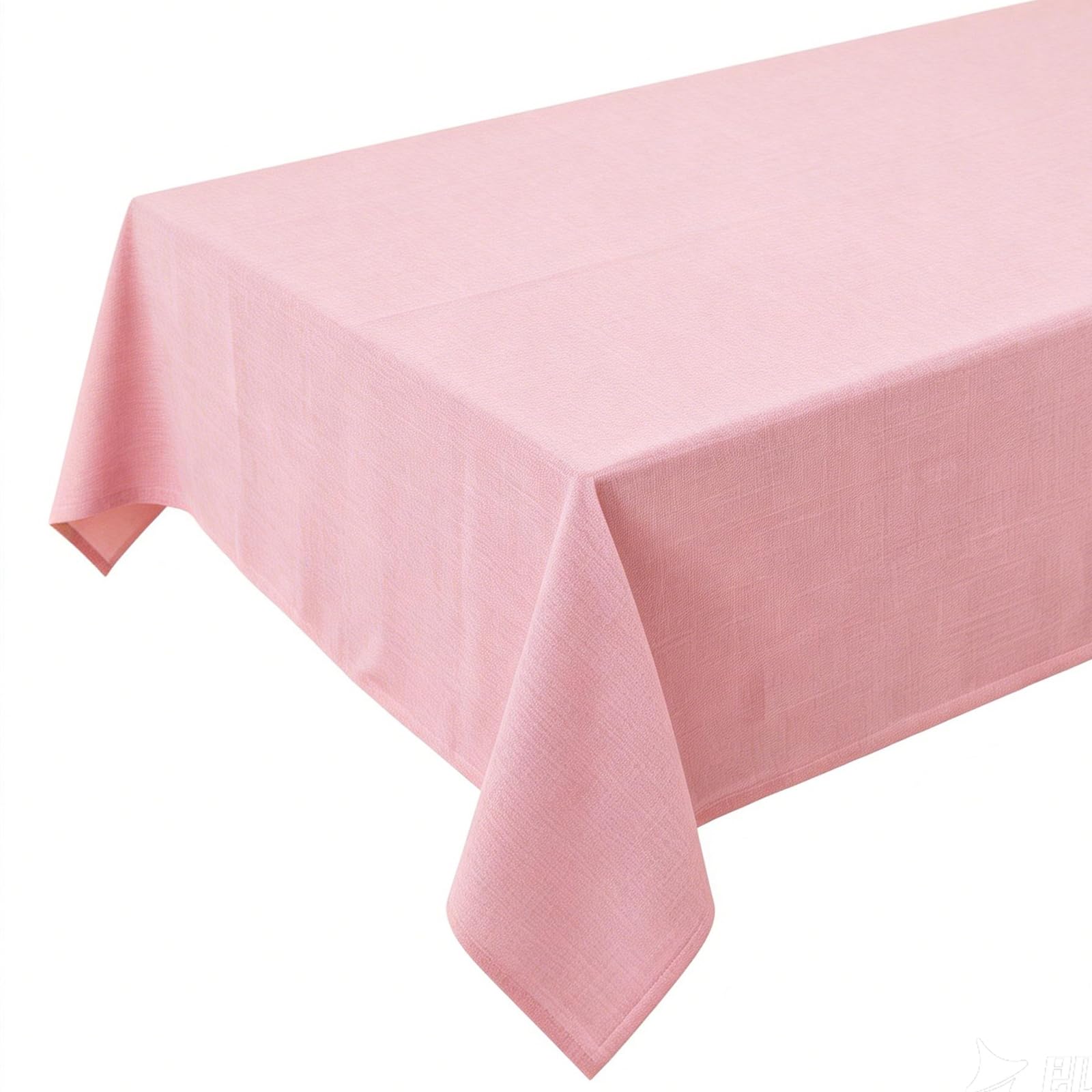 Nappe rectangulaire impermeable Rose 140 x 240 cm Aspect Lin Tissu | Moderne Nappe Lavable Anti-Tache de Table Restaurant exterieur jardin Noel Fête Anniversaire Mariage Maison