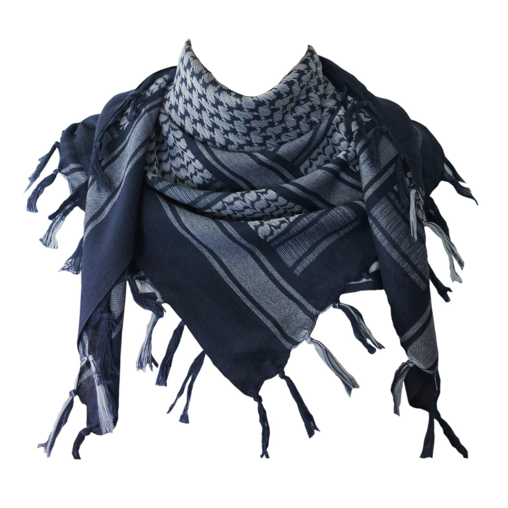 Explore Land Cotton Shemagh Keffiyeh Tactical Desert Scarf Neck Head Wrap with Tassel for Men Women