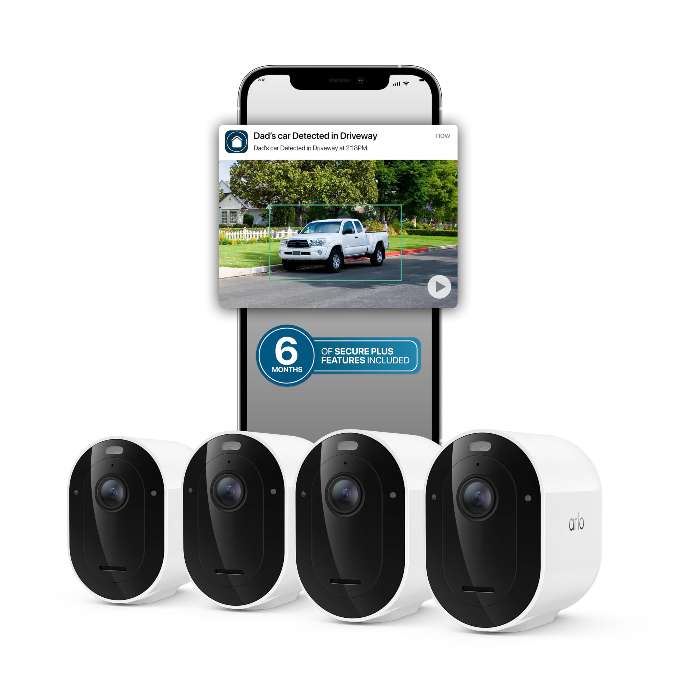 Arlo Pro Wireless Security Camera 2K HDR (6th Gen) - 4-Cam + 6 Mo Plan