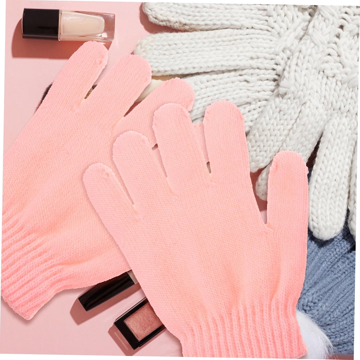 NOLITOY 6Pairs Winter Mittens Non Skid Thermal Gloves for Outdoor Activities Soft and Warm Finger Gloves Lake Light Sunset