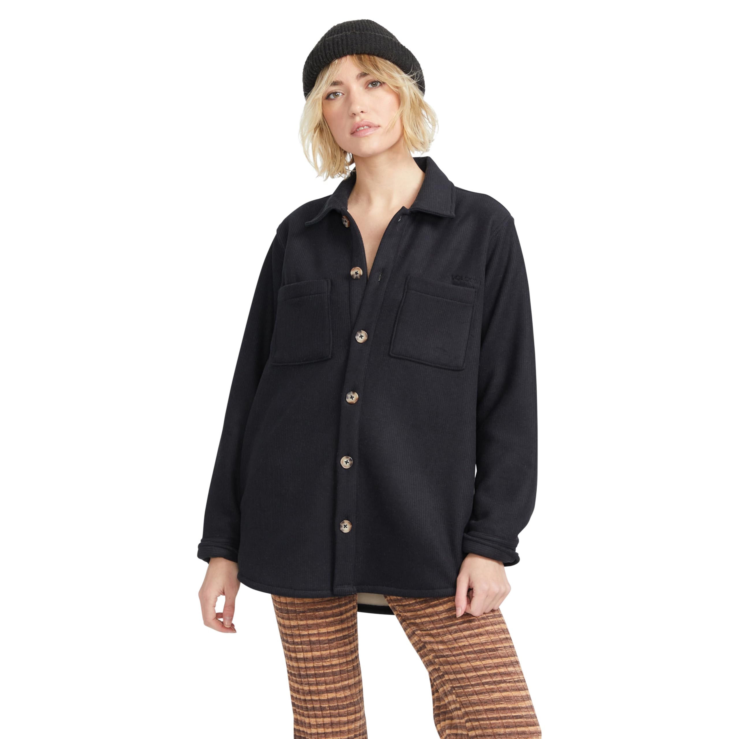 Volcom Women's Stone Bonded Sherpa Shacket Button Jacket