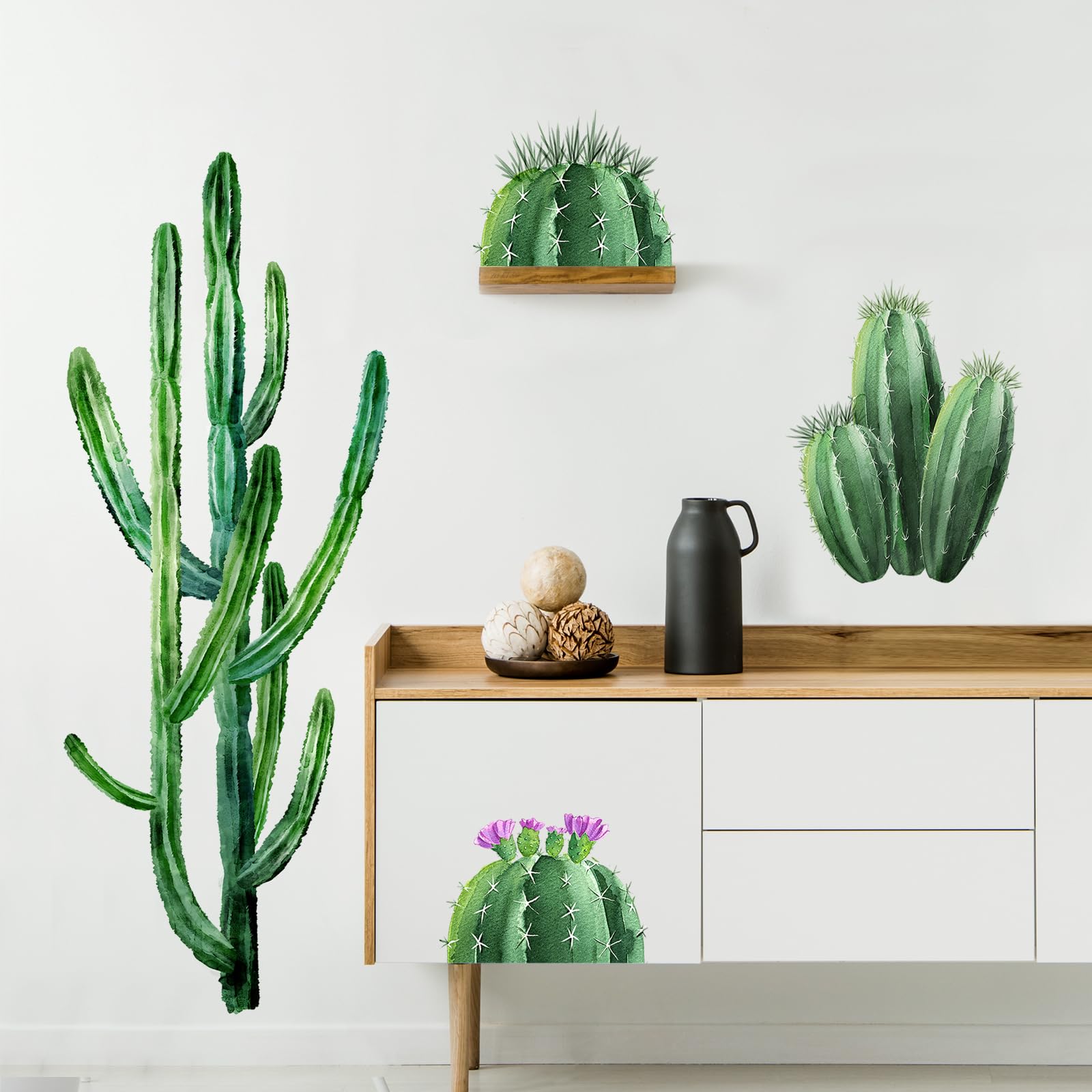 Amazon.com: Supzone Cactus Wall Decals Tropical Cacti Green Plants
