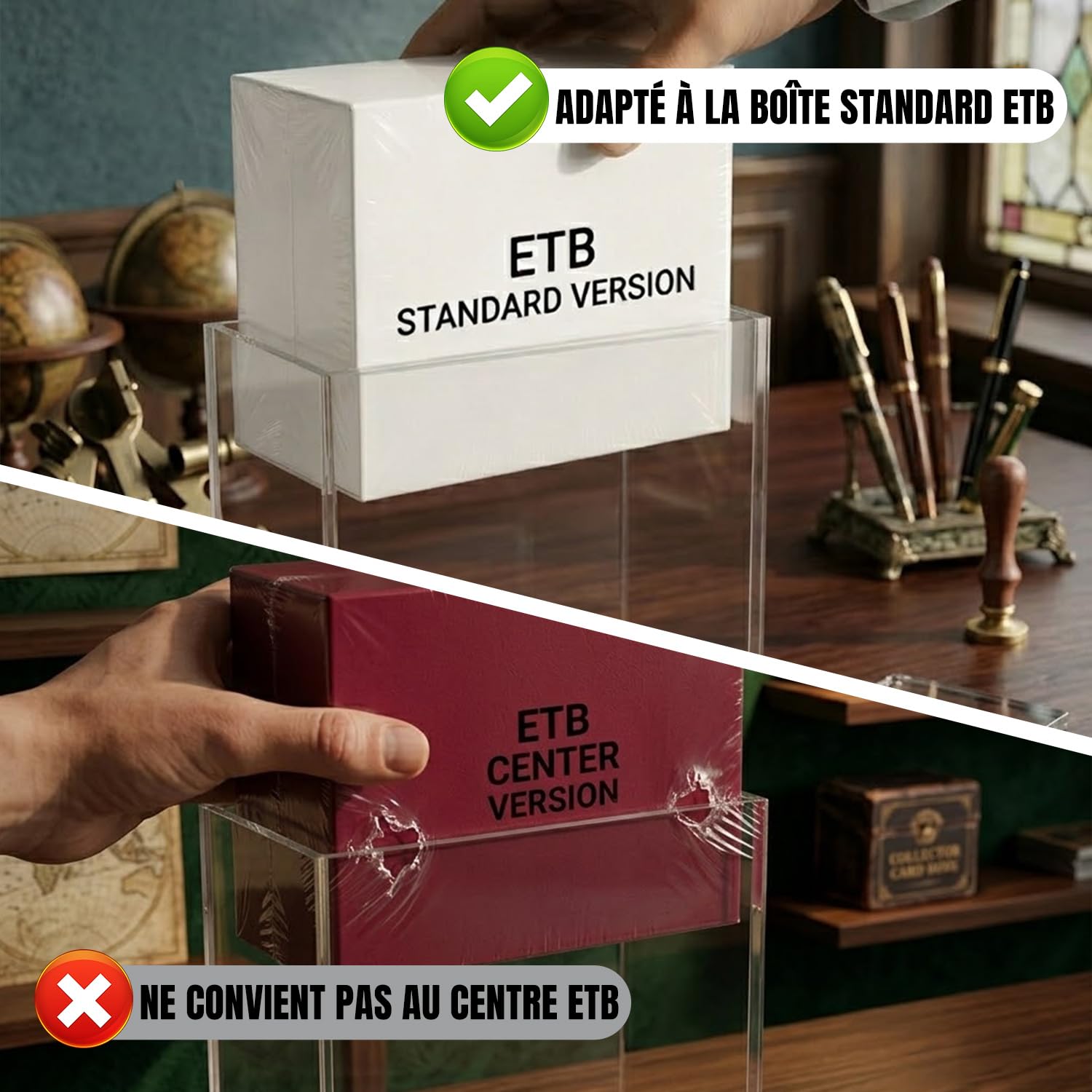 Wigearss Boîte Magnétique de Protection pour Pokémon ETB, Boîte de Rangement en Acrylique Compatible avec Pokémon Elite Trainer Box