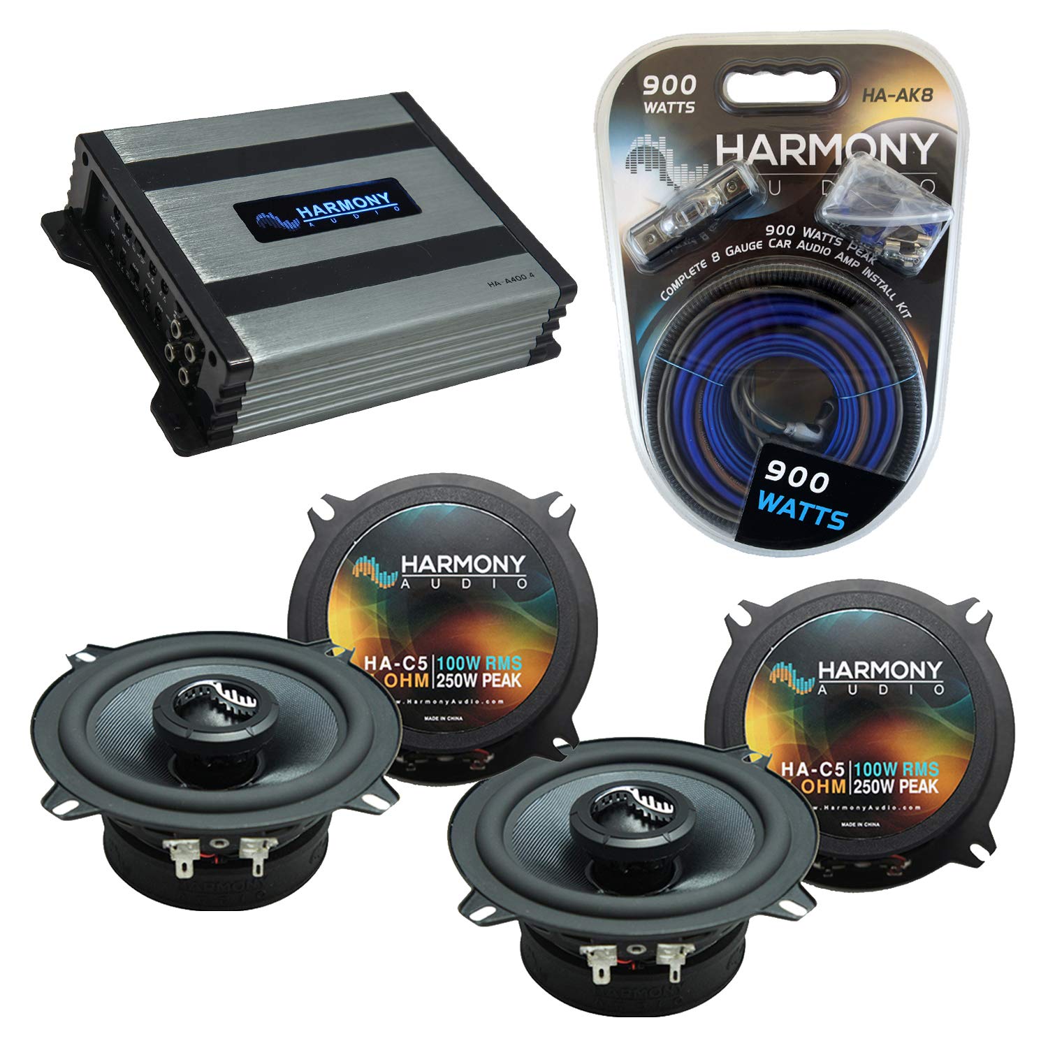 Compatible with Cadillac DTS 2006-2011 Factory Speakers Replacement Harmony Bundle (2) C5 & HA-A400.