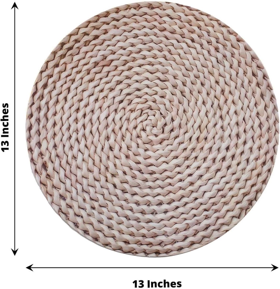 Efavormart 6 Pack | 13" Wheat Woven Rattan Design Disposable Serving Trays, Round Paper Charger Plates
