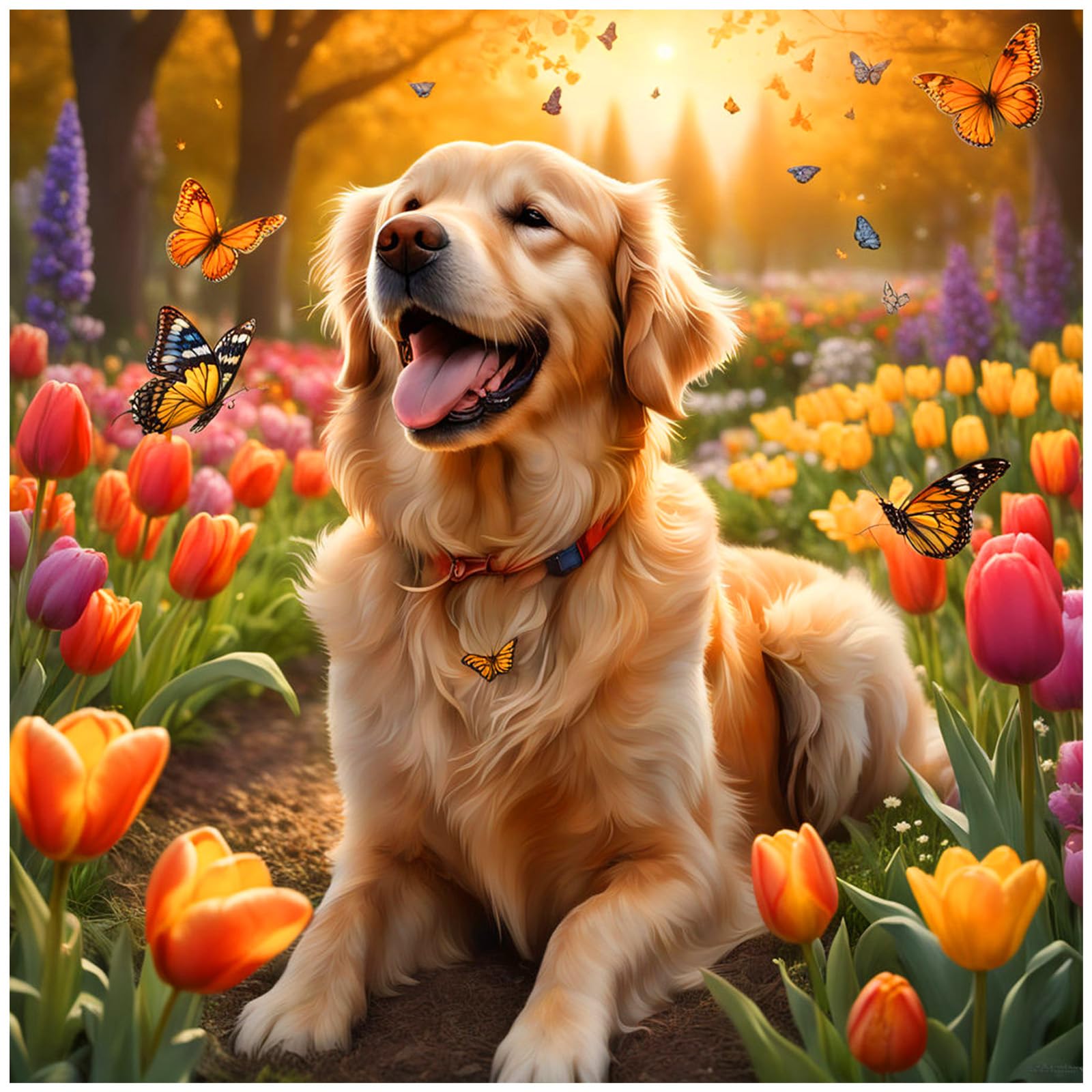 Diamond Art Kits for Adults, 5D DIY Dog Diamond Painting Kits for Ad...