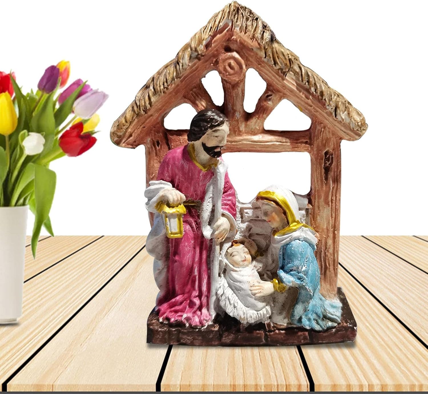 Firulab Holy Family Figurine,Jesus Family Statue Nativity Christmas Figurine Jesus Standing