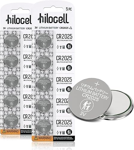 Paquete de 10 baterías CR2025, batería de litio CR2025 de 3 V para llave remota de automóvil, reemplazo de batería de moneda CR 2025 de 3 voltios
