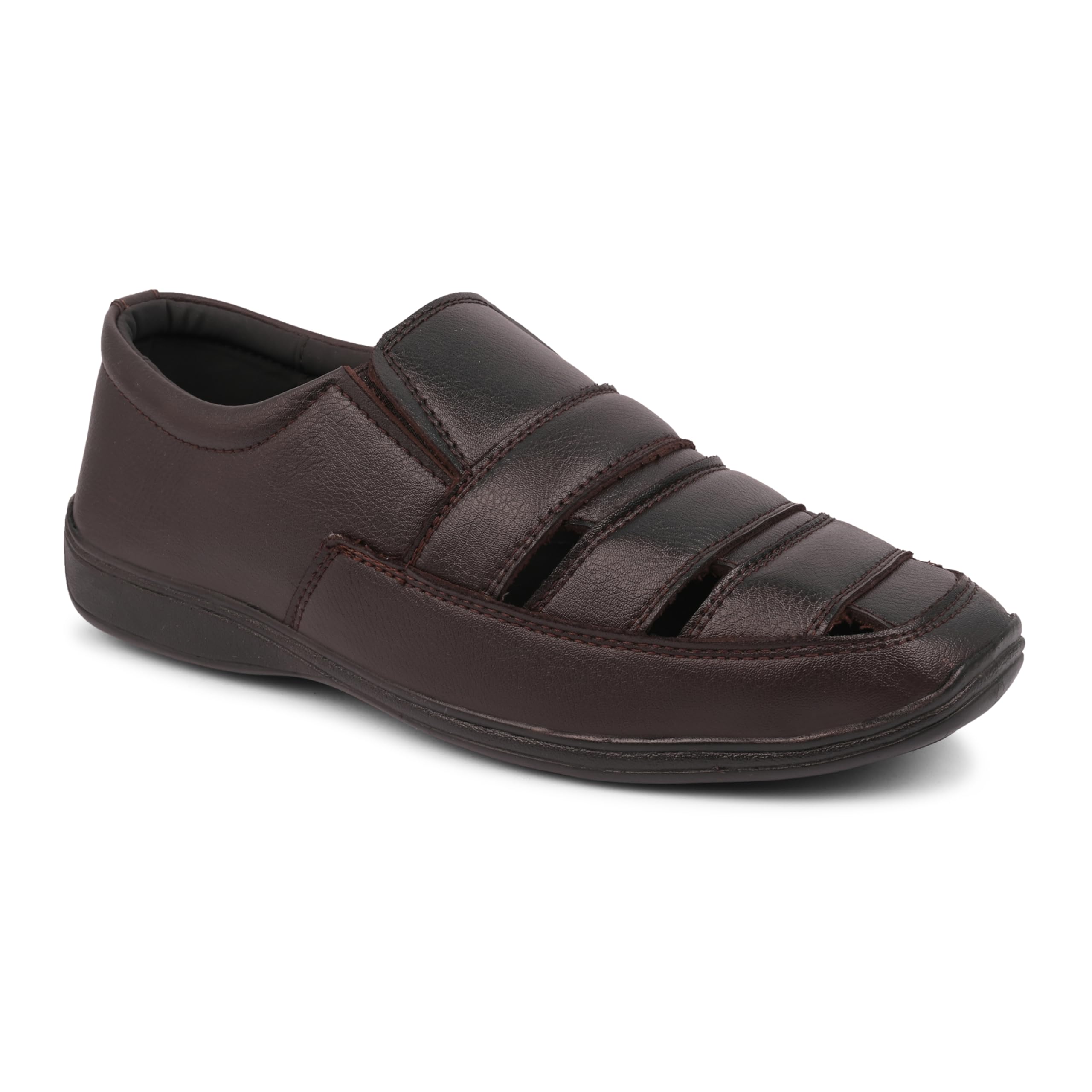 DEGARRO Men’s Leather Sandals – Lightweight, and Comfortable Footwear | Anti-Slip Sole | Perfect for Casual and Outdoor Wear