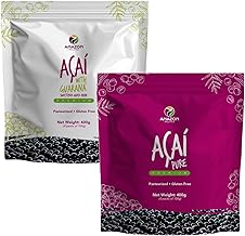 Amazon Porpas Acai Premium Frozen Puree (Plain/Sweetened), Set of 2, Each 14.1 oz (400 g) Total 2.8 oz (800 g), Acai Bowl