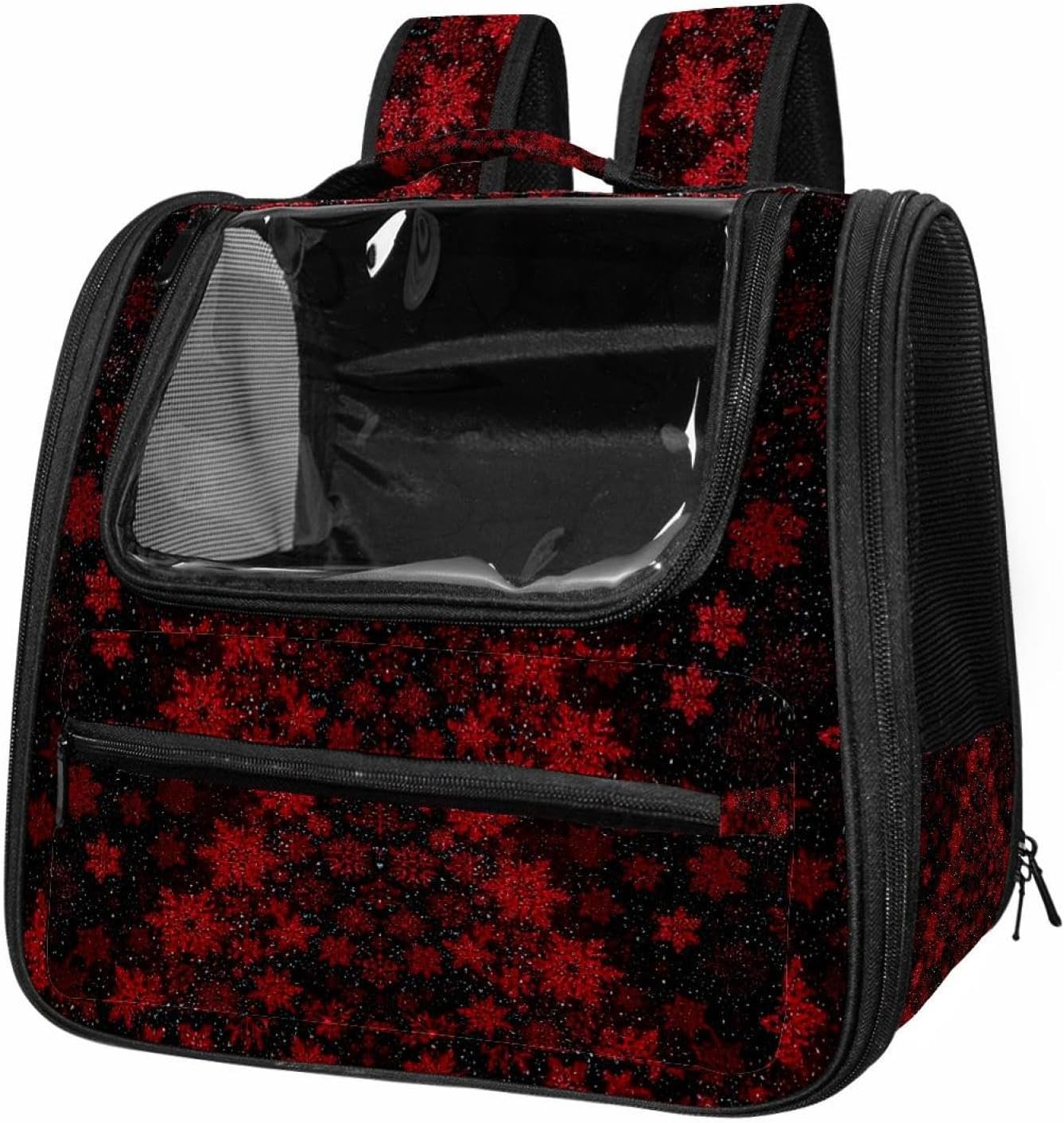 Portable Travel pet Backpack Carrier Hamster Bag Small Dog cat Carrier Breathable Hang Bag, Cherry Fruit and Red Berry Branch (3)