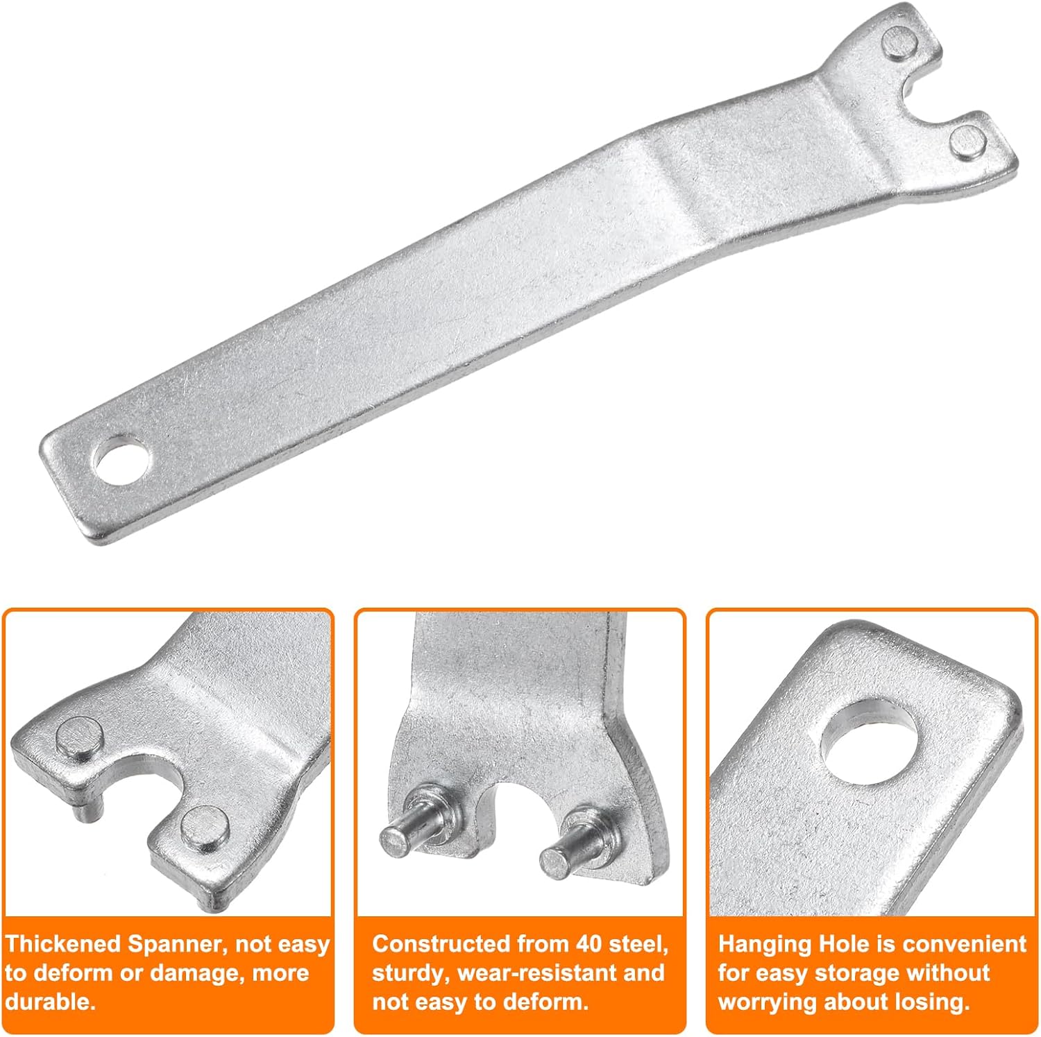 HARFINGTON 2pcs Angle Grinder Wrench 20mm Center 4mm Thickness Metal Lock Nut Replacement Wrenches Spanner