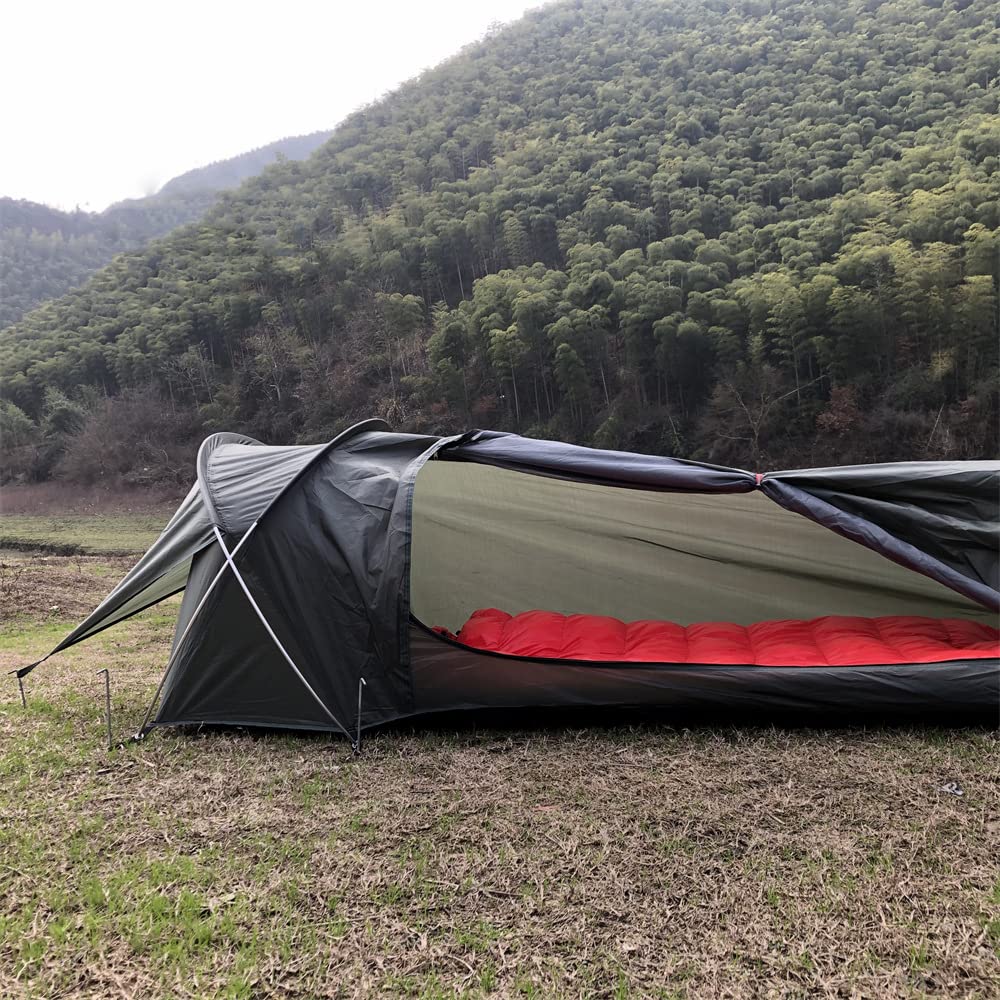 Przenośny ultralekki namiot jednoosobowy wodoodporny Campitent do plecaka na zewnątrz ihikifishing