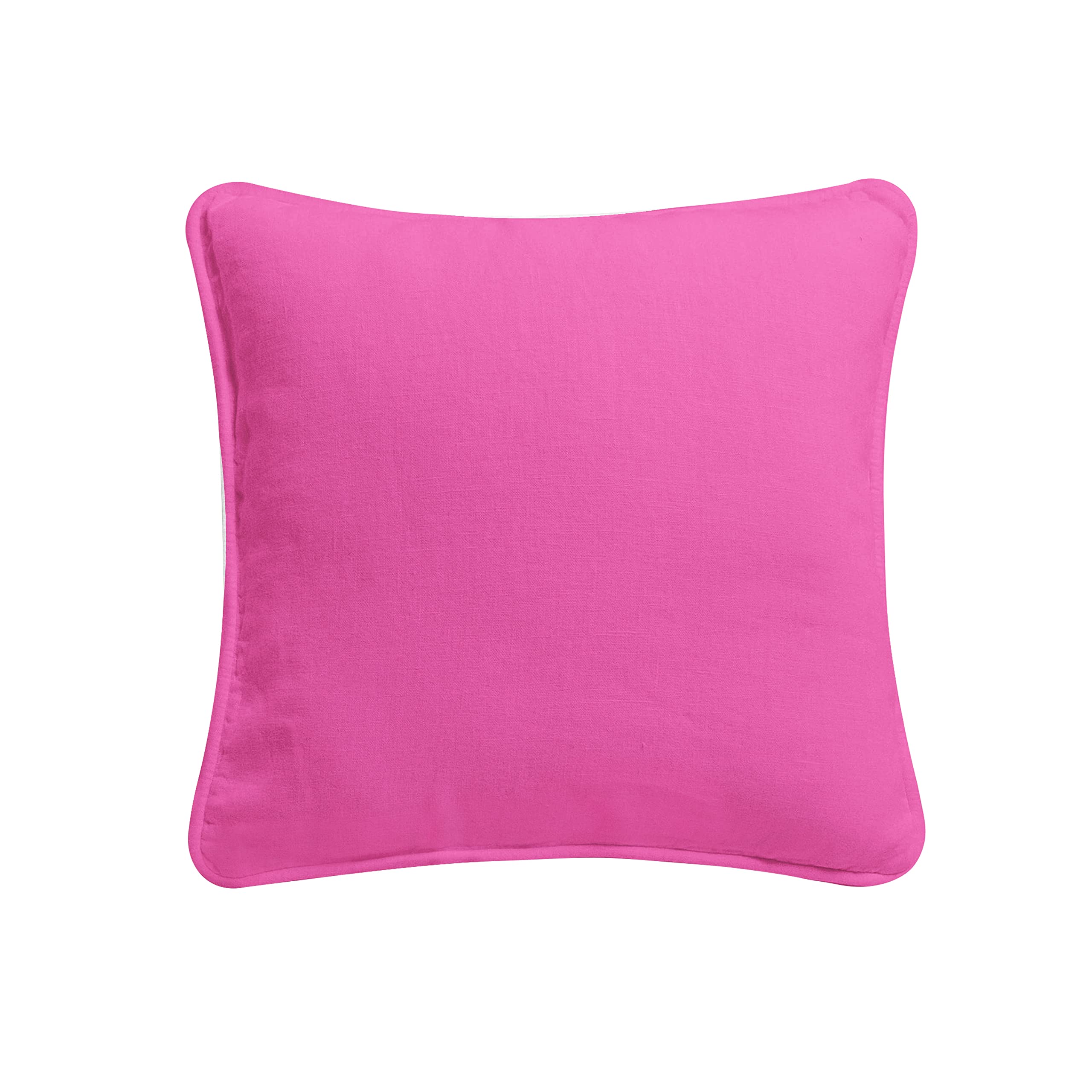 Arlinens Fuschia Colourful Plain Dyed 100% Cotton Cushion Cover Size 18"X18" (, Pack Of 1)