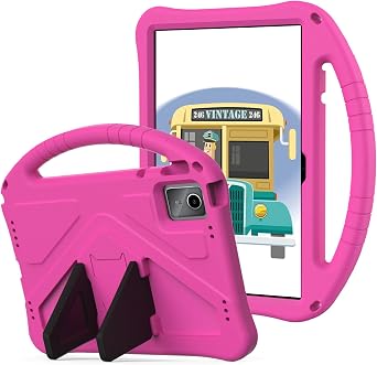 YRH for Moto Pad 2026 Case 11, Kids EVA Shockproof Tablet Cover with Stand Handle, Rosered