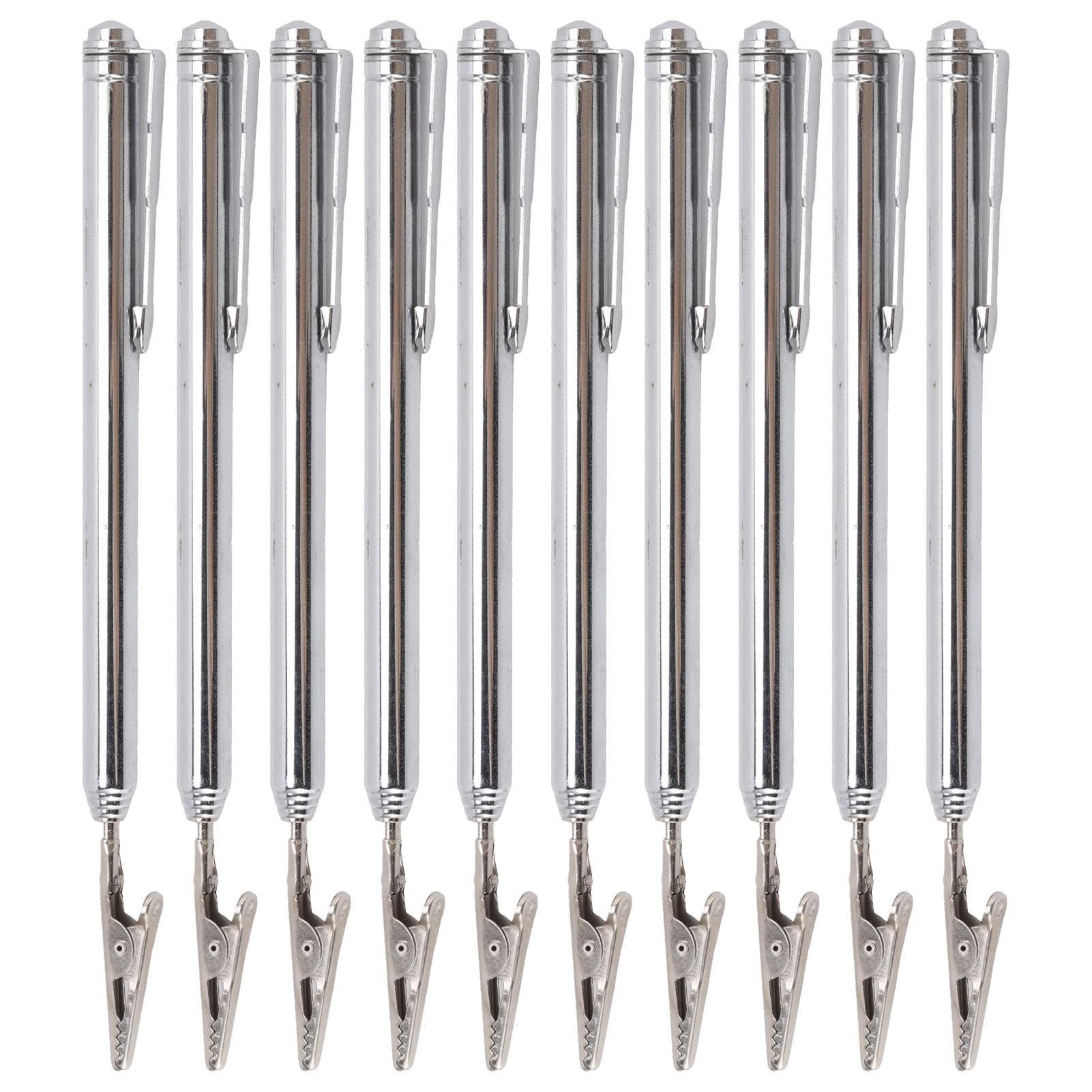 Vomeko Stainless Steel Retractable Roach Clip Set, 10Pcs Durable Bracelet Aid, Widely Used in Automotive and Home Repair.Angle Clamps