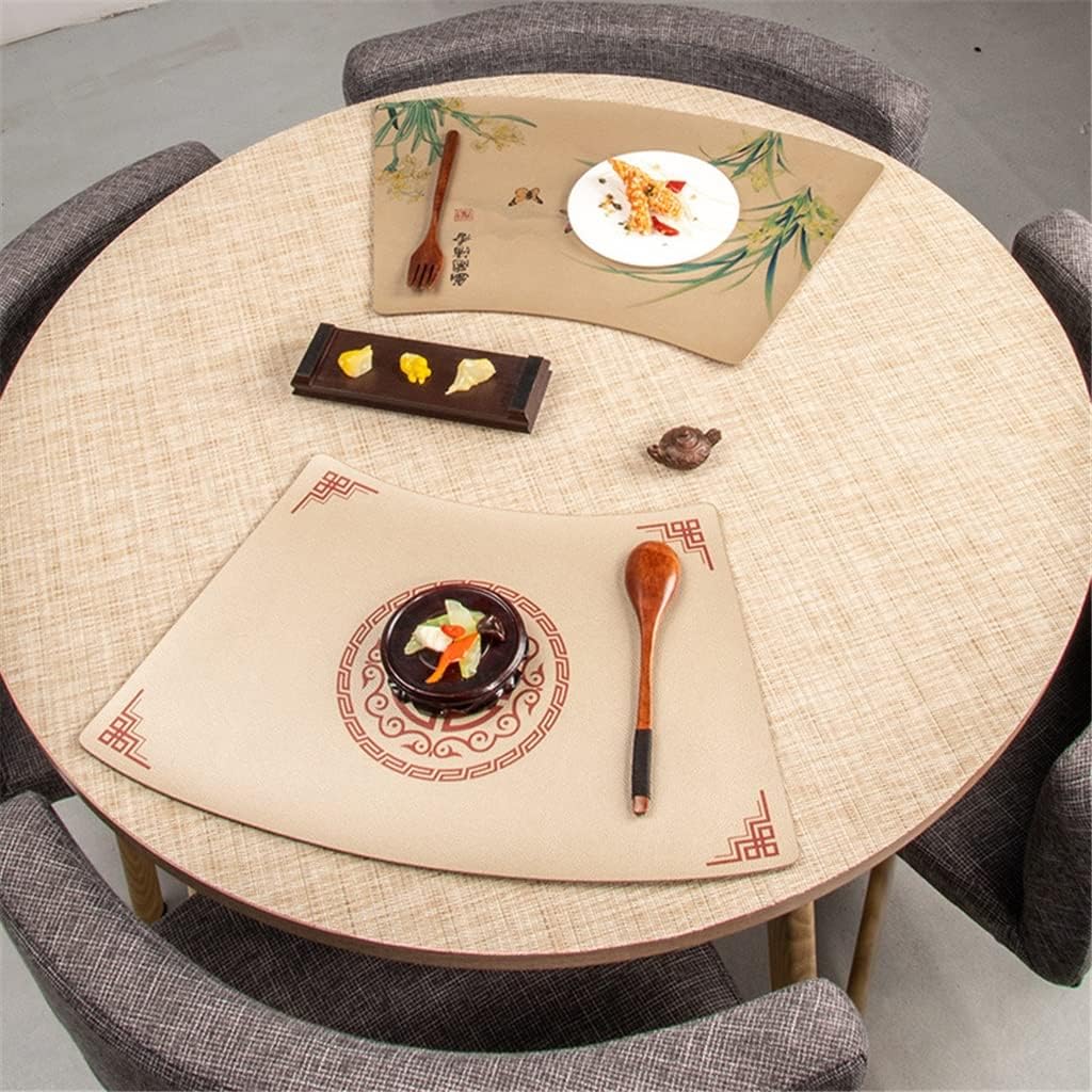 10 PCS Placemat Restaurant Table mats Chinese Style placemats Heat Insulation Soft Washable (Cool or: H) (A)