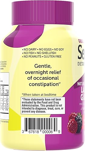 Miniatura 4 de Senokot Gomitas laxantes de suplemento dietético, extracto natural de senna, alivio suave durante la noche del estreñimiento ocasional, sabor a