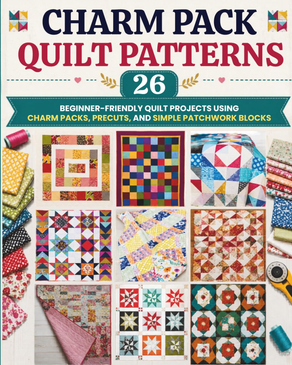 Charm Pack Quilt Patterns: 26 Beginner-Friendly Quilt Projects Using Charm Packs, Precuts, and Simple Patchwork Blocks