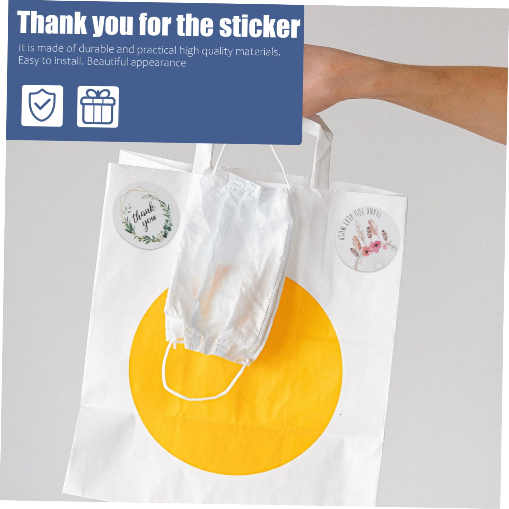 VILLCASE 18rotoli Adesivi Creativi Per Buste Con Design Di Ringraziamento Stickers Autoadesivi Per Decorazioni Di Feste Compleanni e Matrimoni
