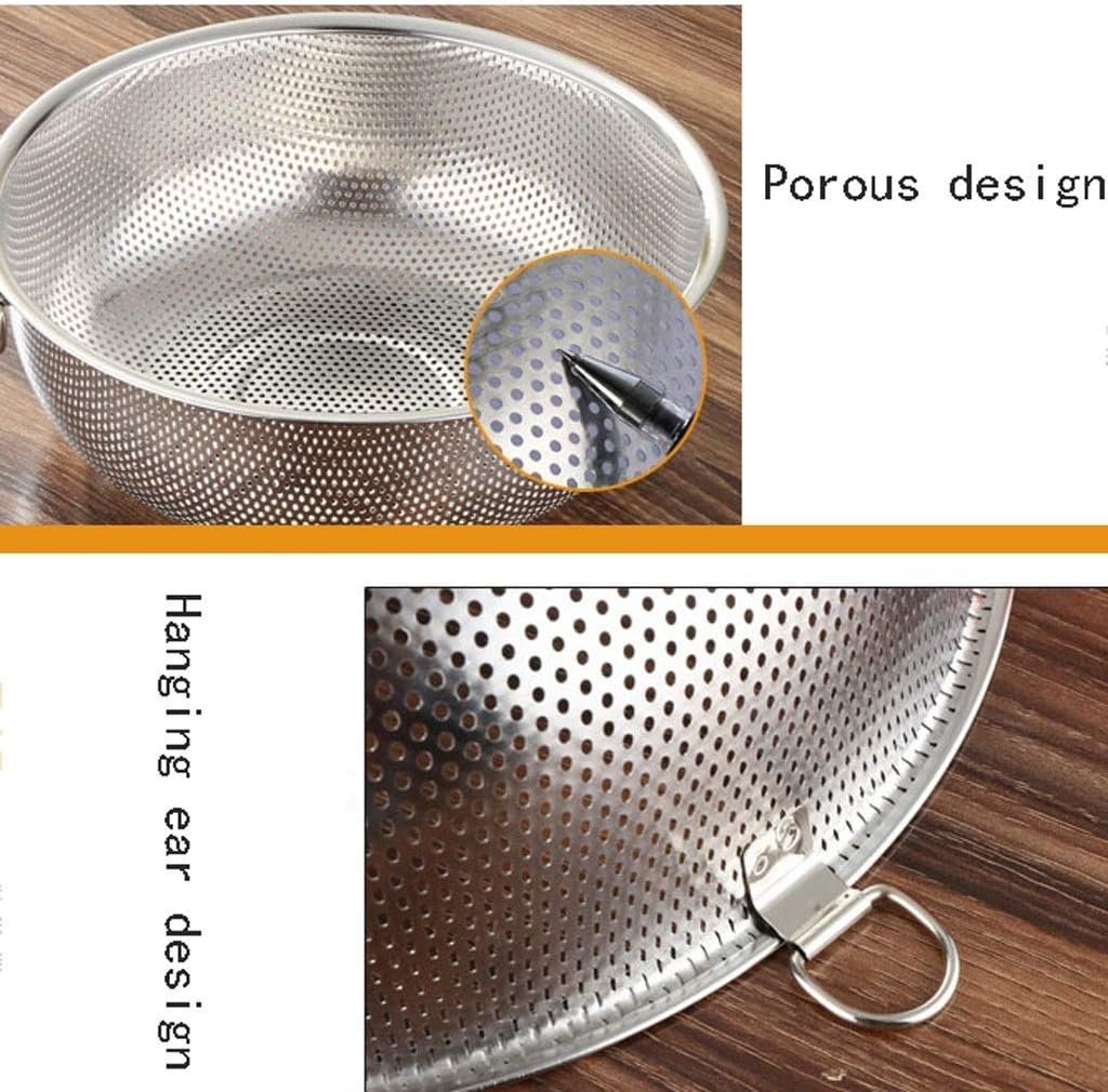 Food Strainers 3-Piece Stainless Steel Mesh Micro-Perforated Strainer Colander Set Filter Colander Drainer with Handle Kitchen Tool