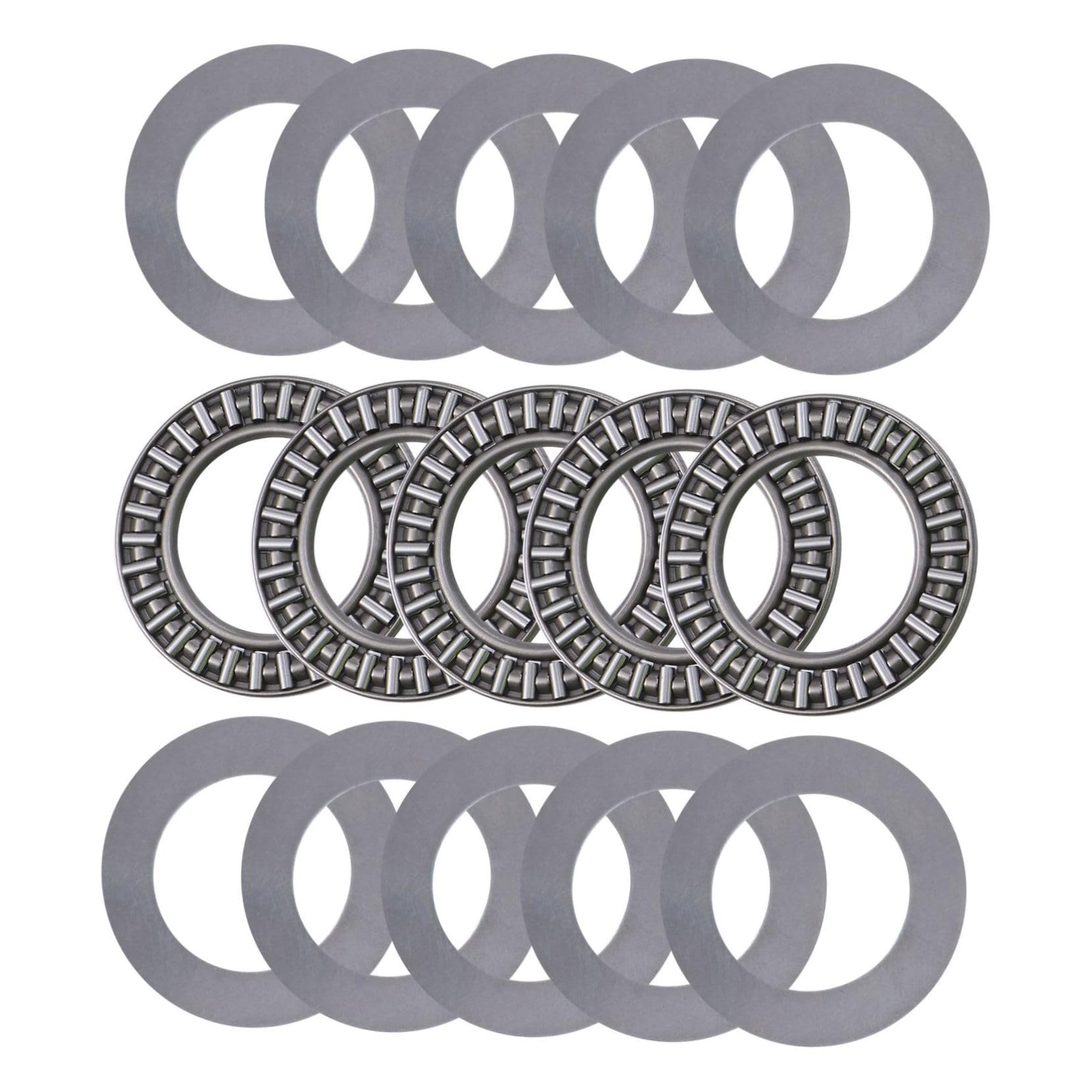 5 Pcs Flat Roller Washers Thrust Needle Roller Bearings Axial Needle Roller Bearing Needle Thrust Bearing Thrust Ball Bearing Single Direction Thrust Bearing Thrust Needle Bearing NAMOARLY