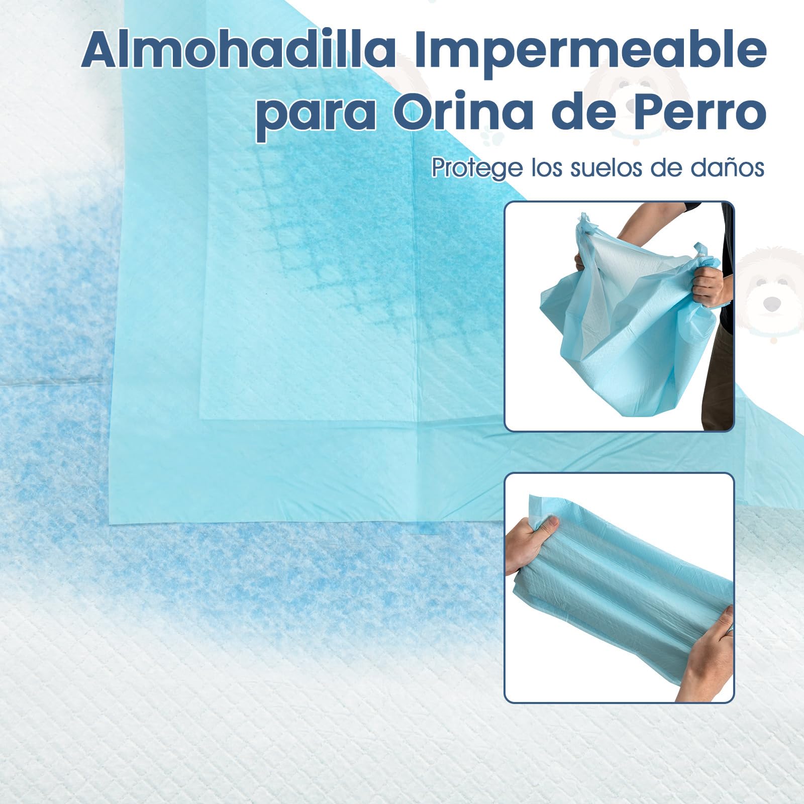GYMAX Empapadores Perros, Alfombrillas de Entrenamiento Desechables, Ultra Absorbentes, Multicapa, Sin Fugas, Ideal para Uso Interior y Exterior, Adecuadas para Gatos, Cachorros (90 x 60 cm)