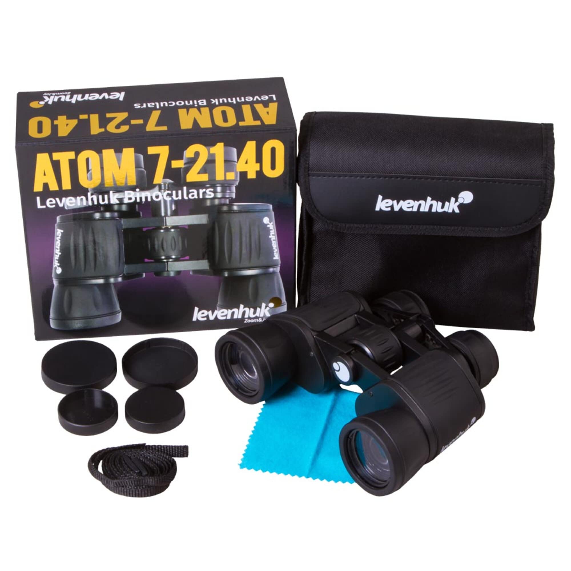 Levenhuk Atom 7–21x40 Uniwersalna Lornetka z Zoomem i Pryzmatami Porro