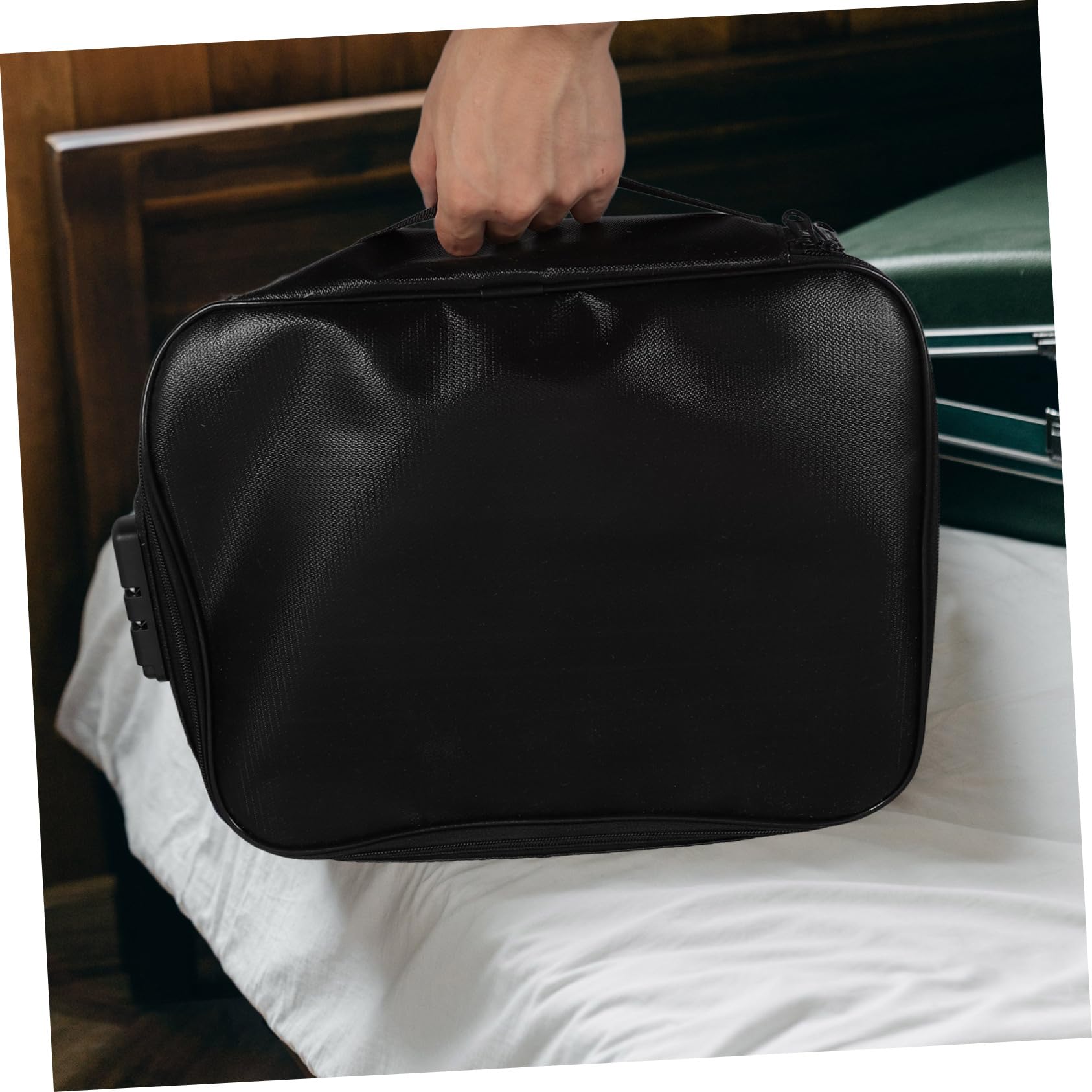 Borsa Documenti Ignifuga Multistrato in Fibra di Vetro Nera | Organizzatore Viaggio, Capienza Ampia e Blocco Password, Uso Quotidiano e Ordine Efficiente