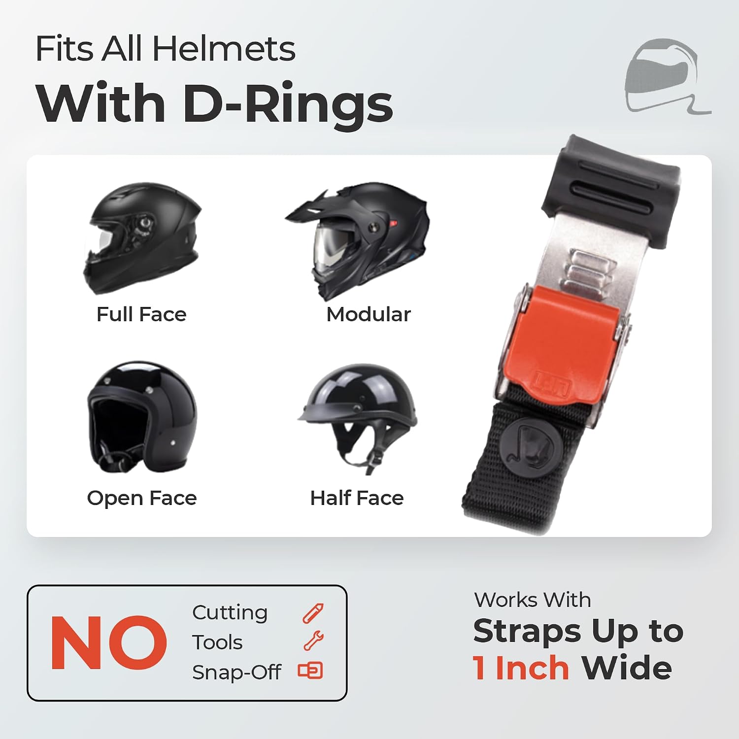 Helmet Quick Release Buckle Kit Ratcheted Stainless Steel Helmet Chin Strap Adapter - Install Without Removing Strap Snap