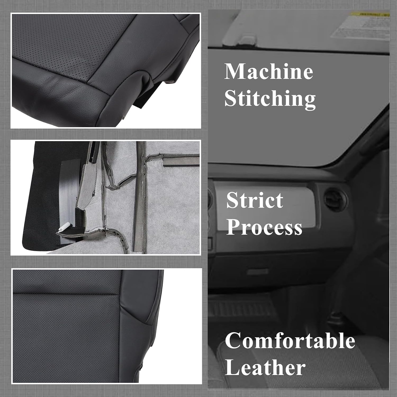 Driver Bottom Perforated Black Microfiber Leather Seat Cover LA00 or LB00 Comatible with Lexus GX460 2010 2011 2012 2013 2014 2015 2016 2017