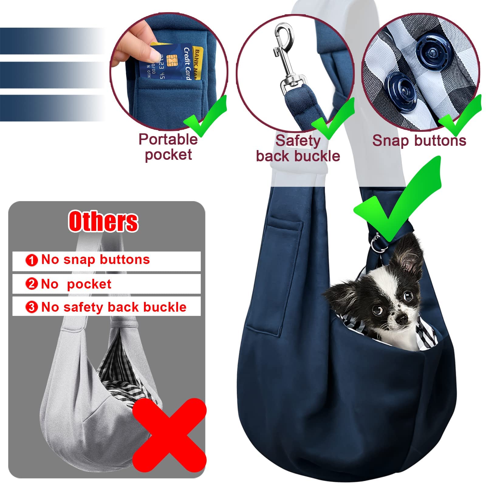Artisome Pet Dog Sling Carrier For 3-10 Lbs Pet,Dog Purse Pouch
