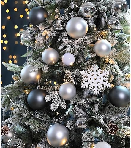 Miniatura 158 de AMS 2.36''/60mm 34ct Christmas Ball Large Ornaments Party Decorations Shatterproof Festival Pendant Hangings for Xmas Tree Decor (60mm, Purple)
