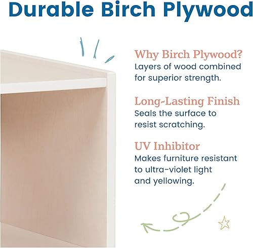 Miniatura 7 de ECR4Kids Carrito de almacenamiento de bloques móviles, pequeño, muebles de aula, lavado blanco