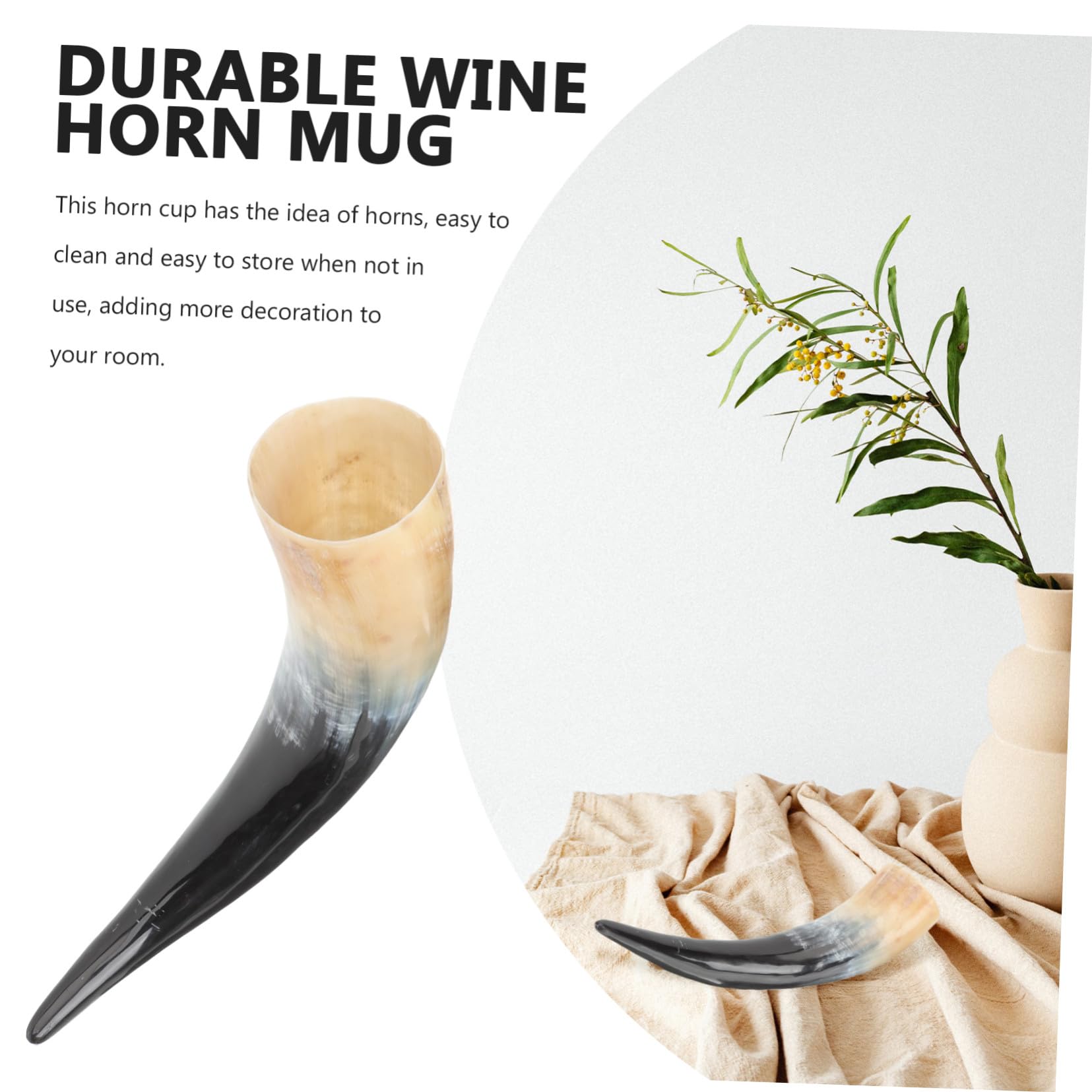 Toyvian Boccale Grande Capacità Decorativo e Facile da Pulire in Corno Vichingo Realizzato Artigianalmente per Bere Birra e Vino per Amici e Famiglia a Tavola