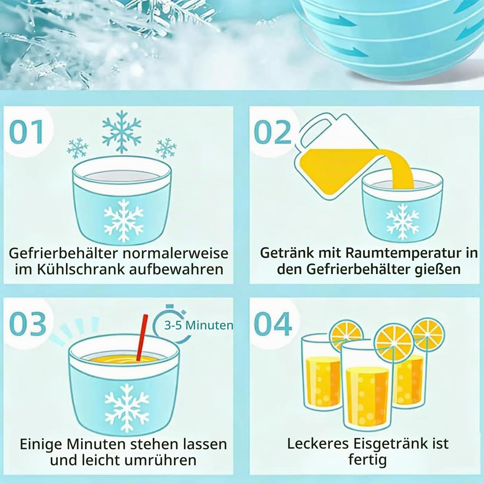 Mini-Eiscreme-Maschine, DIY-Personal-Eiscreme-Maker in nur 15 Minuten, Edelstahl-Eismaschine für hausgemachtes Softeis, Sorbet, Frozen Joghurt, Küchenzubehör (Rosa - EU-Stecker)