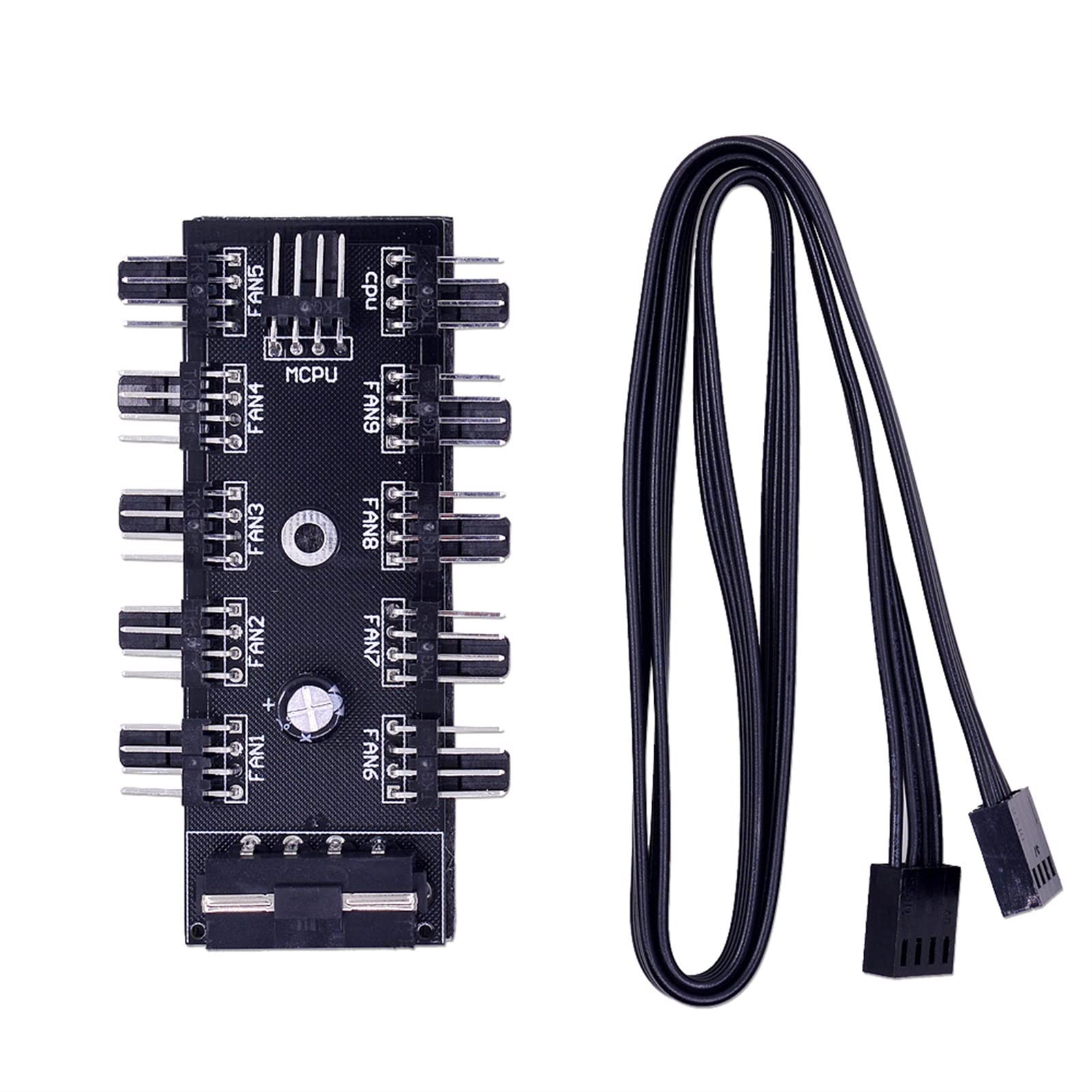 KLVN 10 sztuk chłodzący kabel splitter piasty PWM 12V 4. Adapter zasilania PIN PC 1 do 10 4PIN chłodnicy PC. Górnictwo